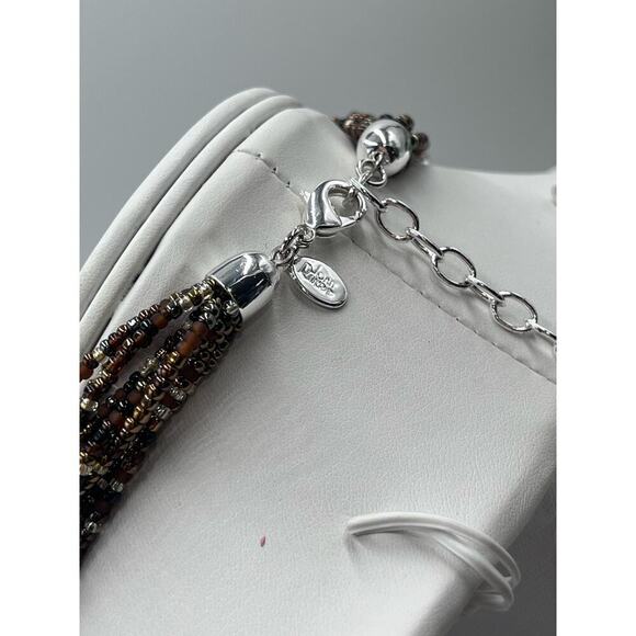 Joan Rivers Vintage Tigers Eye Bird Call Pendant 10 Strand Beaded Necklace - Picture 11 of 14